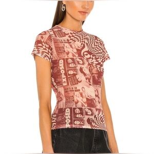 Miaou - Brown/Multi-color Mesh top